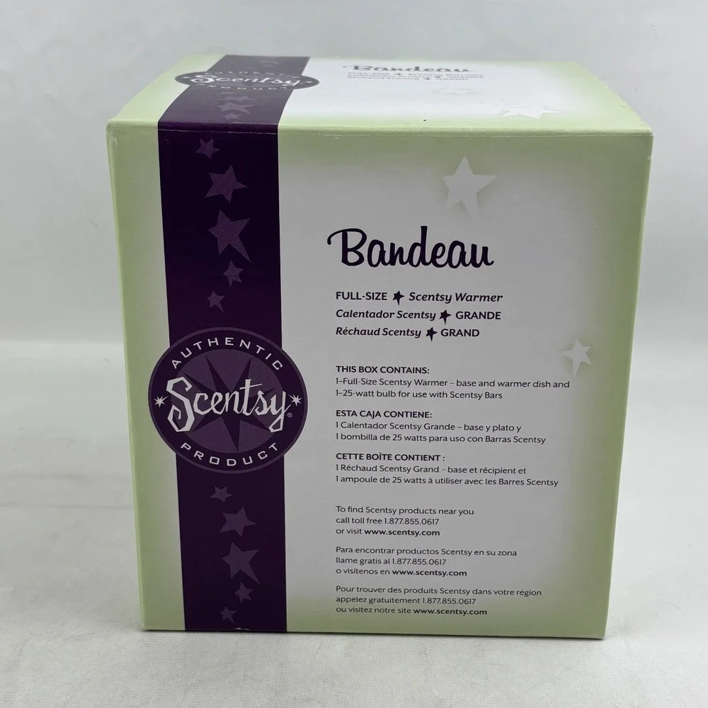Scentsy Bandeau‎ Full Size Warmer Light Green Retired New Open Box Complete